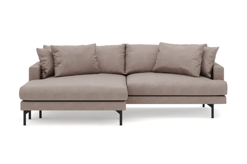 Menard 4-sits Vänstervänd L-formad Divansoffa i Tyg - Brun - Möbler - Soffa - Divansoffa & schäslongsoffa - 4 sits soffa med divan