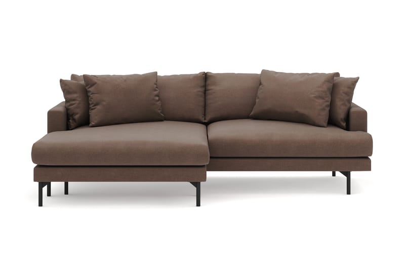 Menard 4-sits Vänstervänd L-formad Divansoffa i Tyg - Brun - Möbler - Soffa - Divansoffa & schäslongsoffa - 4 sits soffa med divan