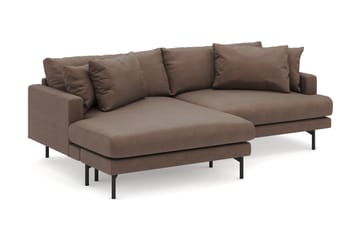Menard 4-sits Vänstervänd L-formad Divansoffa i Tyg - Brun - Möbler - Soffa - Divansoffa & schäslongsoffa - 4 sits soffa med divan