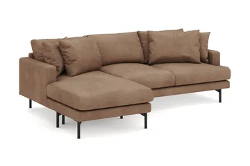 Menard 4-sits Vänstervänd L-formad Djup Divansoffa i Manchester - Brun - Möbler - Soffa - Divansoffa & schäslongsoffa - 4 sits soffa med divan