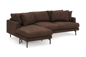Menard 4-sits Vänstervänd L-formad Djup Divansoffa i Manchester - Brun - Möbler - Soffa - Divansoffa & schäslongsoffa - 3 sits soffa med divan