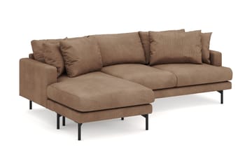 Menard 4-sits Vänstervänd L-formad Djup Divansoffa i Manchester - Brun - Möbler - Soffa - Divansoffa & schäslongsoffa - 4 sits soffa med divan