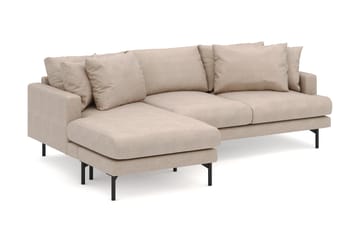 Menard 4-sits Vänstervänd L-formad Djup Divansoffa i Tyg - Beige - Möbler - Soffa - Divansoffa & schäslongsoffa - 4 sits soffa med divan