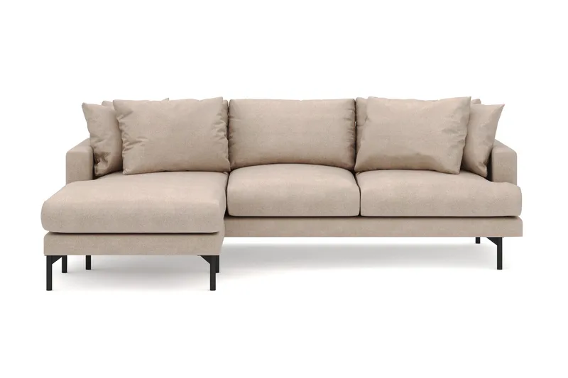 Menard 4-sits Vänstervänd L-formad Djup Divansoffa i Tyg, Beige