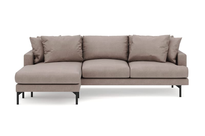 Menard 4-sits Vänstervänd L-formad Djup Divansoffa i Tyg - Brun - Möbler - Soffa - Divansoffa & schäslongsoffa - 3 sits soffa med divan