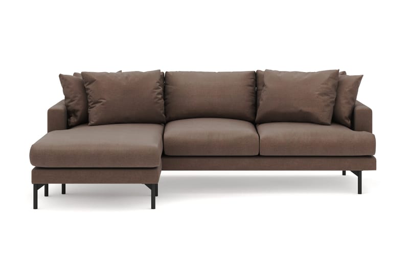 Menard 4-sits Vänstervänd L-formad Djup Divansoffa i Tyg, Brun