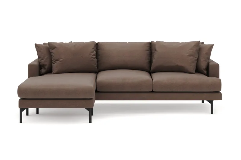 Menard 4-sits Vänstervänd L-formad Djup Divansoffa i Tyg - Brun - Möbler - Soffa - Divansoffa & schäslongsoffa - 3 sits soffa med divan