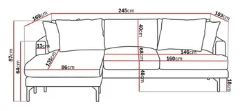Menard 4-sits Vänstervänd L-formad Djup Divansoffa i Tyg - Brun - Möbler - Soffa - Divansoffa & schäslongsoffa - 3 sits soffa med divan