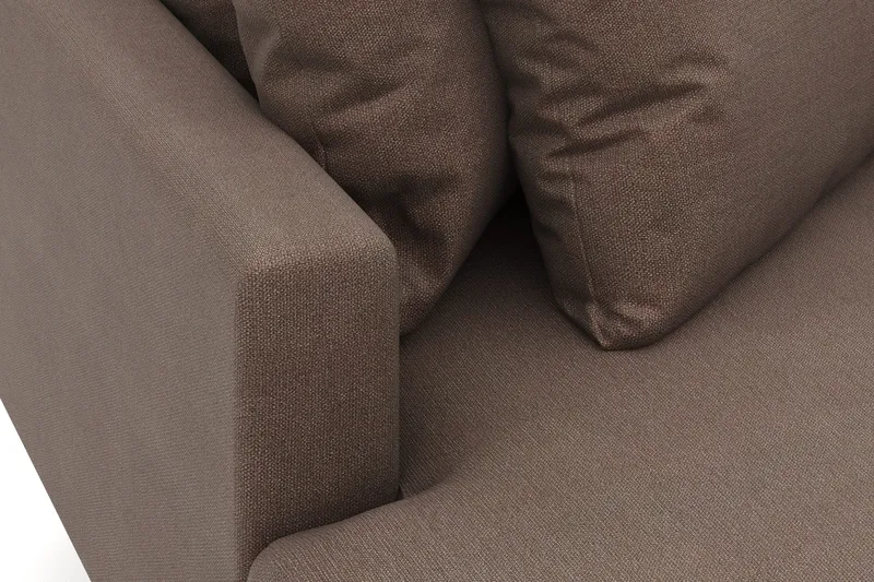 Menard 4-sits Vänstervänd L-formad Djup Divansoffa i Tyg - Brun - Möbler - Soffa - Divansoffa & schäslongsoffa - 3 sits soffa med divan