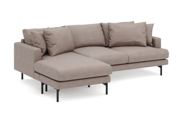 Menard 4-sits Vänstervänd L-formad Djup Divansoffa i Tyg - Brun - Möbler - Soffa - Divansoffa & schäslongsoffa - 3 sits soffa med divan