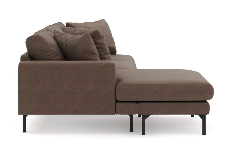 Menard 4-sits Vänstervänd L-formad Djup Divansoffa i Tyg - Brun - Möbler - Soffa - Divansoffa & schäslongsoffa - 3 sits soffa med divan
