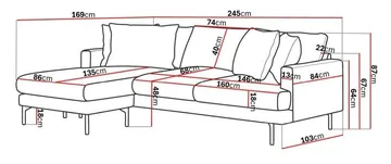 Menard 4-sits Vänstervänd L-formad Djup Divansoffa i Tyg - Brun - Möbler - Soffa - Divansoffa & schäslongsoffa - 3 sits soffa med divan