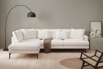Menard 4-sits Vänstervänd L-formad Djup Schäslongsoffa i Bouclé - Vit - Möbler - Soffa - Divansoffa & schäslongsoffa - 4 sits soffa med divan