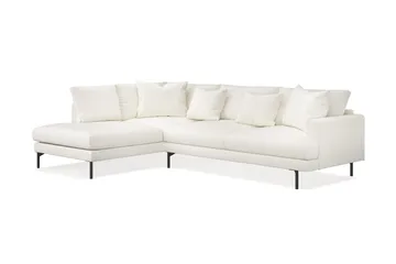 Menard 4-sits Vänstervänd L-formad Djup Schäslongsoffa i Bouclé - Vit - Möbler - Soffa - Divansoffa & schäslongsoffa - 4 sits soffa med divan