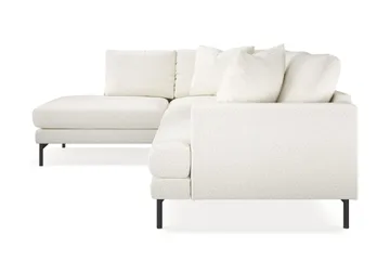 Menard 4-sits Vänstervänd L-formad Djup Schäslongsoffa i Bouclé - Vit - Möbler - Soffa - Divansoffa & schäslongsoffa - 4 sits soffa med divan