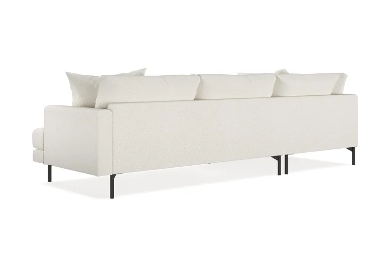 Menard 4-sits Vänstervänd L-formad Djup Schäslongsoffa i Bouclé - Vit - Möbler - Soffa - Divansoffa & schäslongsoffa - 4 sits soffa med divan