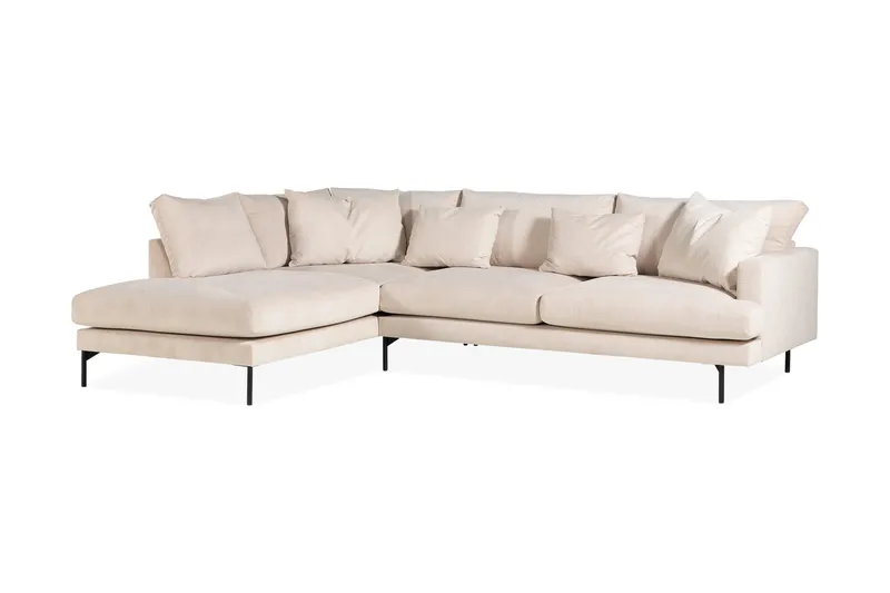 Menard 4-sits Vänstervänd L-formad Djup Schäslongsoffa i Manchester - Beige - Möbler - Soffa - Divansoffa & schäslongsoffa - 4 sits soffa med divan