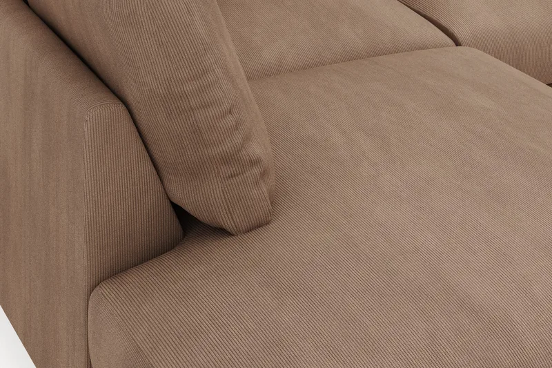 Menard 4-sits Vänstervänd L-formad Djup Schäslongsoffa i Manchester - Brun - Möbler - Soffa - Divansoffa & schäslongsoffa - 4 sits soffa med divan