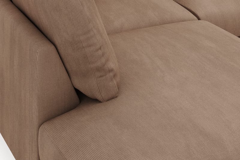 Menard 4-sits Vänstervänd L-formad Djup Schäslongsoffa i Manchester - Brun - Möbler - Soffa - Divansoffa & schäslongsoffa - 4 sits soffa med divan