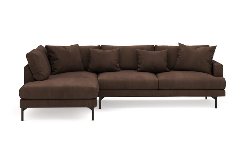 Menard 4-sits Vänstervänd L-formad Djup Schäslongsoffa i Manchester - Brun - Möbler - Soffa - Divansoffa & schäslongsoffa - 4 sits soffa med divan