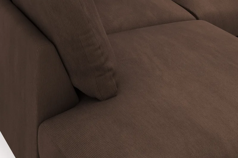 Menard 4-sits Vänstervänd L-formad Djup Schäslongsoffa i Manchester - Brun - Möbler - Soffa - Divansoffa & schäslongsoffa - 4 sits soffa med divan