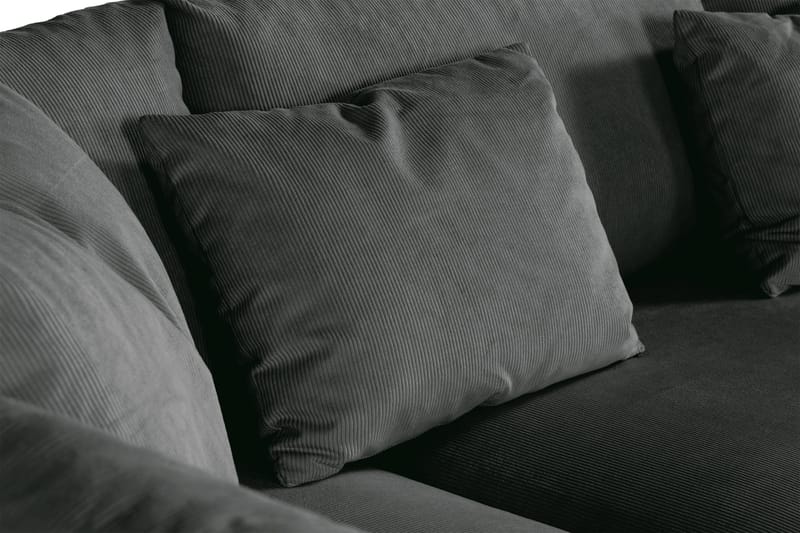 Menard 4-sits Vänstervänd L-formad Djup Schäslongsoffa i Manchester - Grå - Möbler - Soffa - Divansoffa & schäslongsoffa - 4 sits soffa med divan