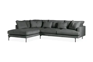 Menard 4-sits Vänstervänd L-formad Djup Schäslongsoffa i Manchester - Grå - Möbler - Soffa - Divansoffa & schäslongsoffa - 4 sits soffa med divan