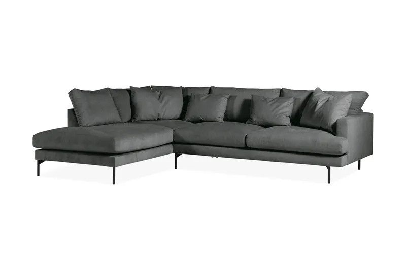 Menard 4-sits Vänstervänd L-formad Djup Schäslongsoffa i Manchester - Grå - Möbler - Soffa - Divansoffa & schäslongsoffa - 4 sits soffa med divan