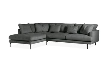 Menard 4-sits Vänstervänd L-formad Djup Schäslongsoffa i Manchester - Grå - Möbler - Soffa - Divansoffa & schäslongsoffa - 4 sits soffa med divan