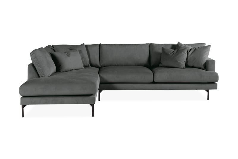 Menard 4-sits Vänstervänd L-formad Djup Schäslongsoffa i Manchester - Grå - Möbler - Soffa - Divansoffa & schäslongsoffa - 4 sits soffa med divan