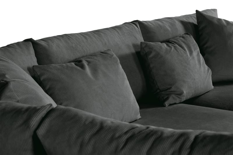 Menard 4-sits Vänstervänd L-formad Djup Schäslongsoffa i Manchester - Grå - Möbler - Soffa - Divansoffa & schäslongsoffa - 4 sits soffa med divan