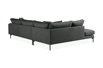 Menard 4-sits Vänstervänd L-formad Djup Schäslongsoffa i Manchester - Grå - Möbler - Soffa - Divansoffa & schäslongsoffa - 4 sits soffa med divan