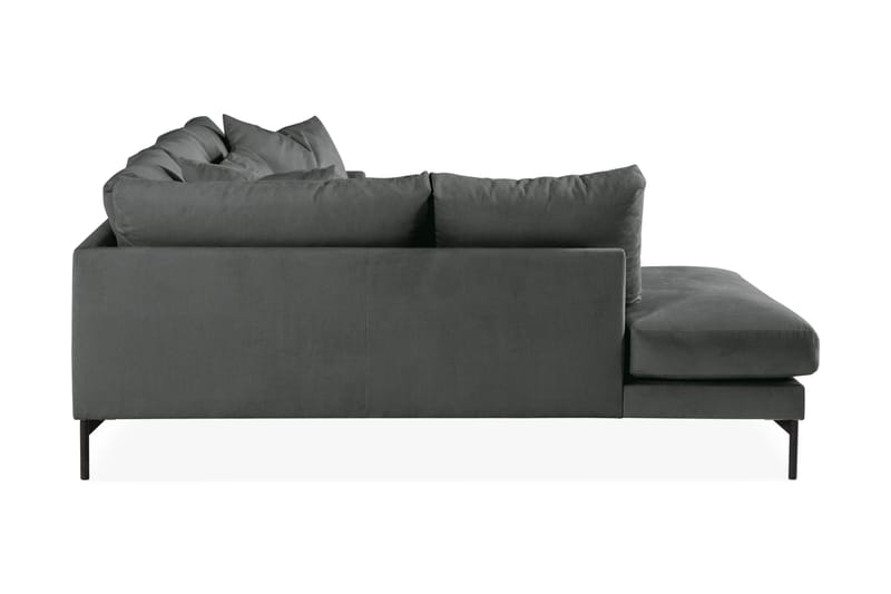 Menard 4-sits Vänstervänd L-formad Djup Schäslongsoffa i Manchester - Grå - Möbler - Soffa - Divansoffa & schäslongsoffa - 4 sits soffa med divan