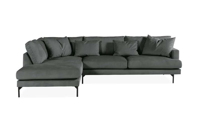 Menard 4-sits Vänstervänd L-formad Djup Schäslongsoffa i Manchester - Grå - Möbler - Soffa - Divansoffa & schäslongsoffa - 4 sits soffa med divan
