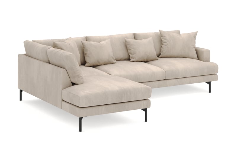 Menard 4-sits Vänstervänd L-formad Djup Schäslongsoffa i Manchester - Grå - Möbler - Soffa - Divansoffa & schäslongsoffa - 4 sits soffa med divan