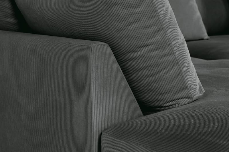 Menard 4-sits Vänstervänd L-formad Djup Schäslongsoffa i Manchester - Grå - Möbler - Soffa - Divansoffa & schäslongsoffa - 4 sits soffa med divan