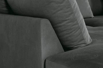 Menard 4-sits Vänstervänd L-formad Djup Schäslongsoffa i Manchester - Grå - Möbler - Soffa - Divansoffa & schäslongsoffa - 4 sits soffa med divan