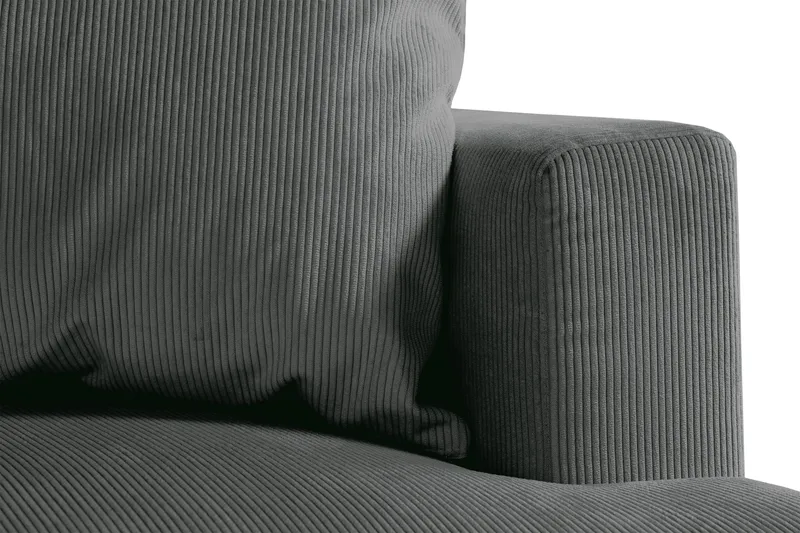 Menard 4-sits Vänstervänd L-formad Djup Schäslongsoffa i Manchester - Grå - Möbler - Soffa - Divansoffa & schäslongsoffa - 4 sits soffa med divan