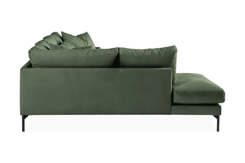Menard 4-sits Vänstervänd L-formad Djup Schäslongsoffa i Manchester - Grön - Möbler - Soffa - Divansoffa & schäslongsoffa - 4 sits soffa med divan