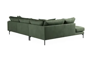 Menard 4-sits Vänstervänd L-formad Djup Schäslongsoffa i Manchester - Grön - Möbler - Soffa - Divansoffa & schäslongsoffa - 4 sits soffa med divan