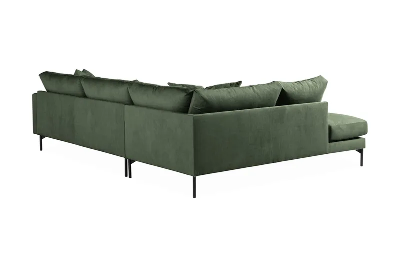 Menard 4-sits Vänstervänd L-formad Djup Schäslongsoffa i Manchester - Grön - Möbler - Soffa - Divansoffa & schäslongsoffa - 4 sits soffa med divan
