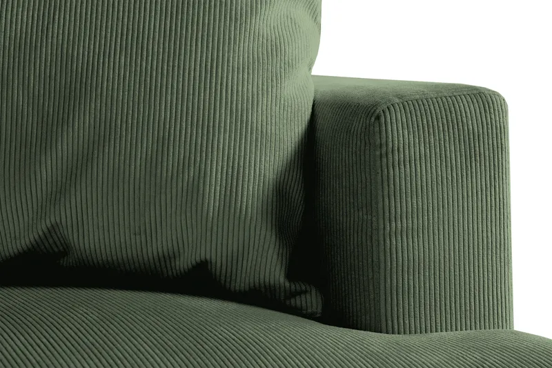 Menard 4-sits Vänstervänd L-formad Djup Schäslongsoffa i Manchester - Grön - Möbler - Soffa - Divansoffa & schäslongsoffa - 4 sits soffa med divan