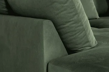 Menard 4-sits Vänstervänd L-formad Djup Schäslongsoffa i Manchester - Grön - Möbler - Soffa - Divansoffa & schäslongsoffa - 4 sits soffa med divan