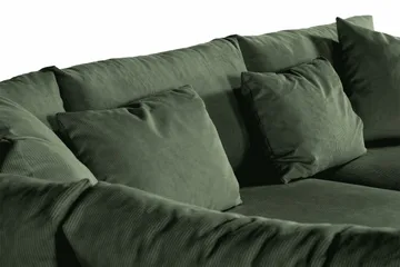 Menard 4-sits Vänstervänd L-formad Djup Schäslongsoffa i Manchester - Grön - Möbler - Soffa - Divansoffa & schäslongsoffa - 4 sits soffa med divan