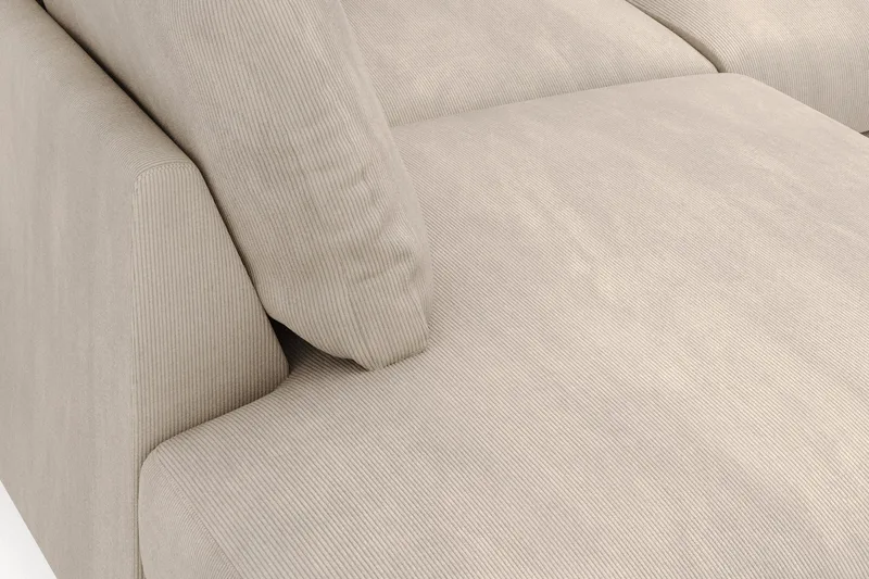 Menard 4-sits Vänstervänd L-formad Djup Schäslongsoffa i Manchester - Greige - Möbler - Soffa - Divansoffa & schäslongsoffa - 4 sits soffa med divan