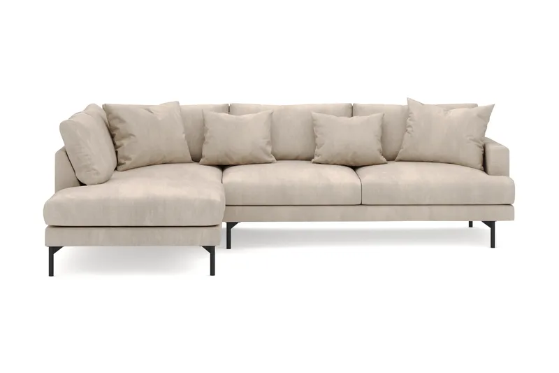 Menard 4-sits Vänstervänd L-formad Djup Schäslongsoffa i Manchester - Greige - Möbler - Soffa - Divansoffa & schäslongsoffa - 4 sits soffa med divan