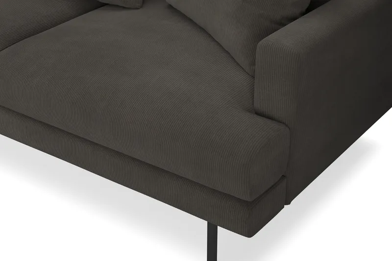 Menard 4-sits Vänstervänd L-formad Djup Schäslongsoffa i Manchester - Mörkgrå - Möbler - Soffa - Divansoffa & schäslongsoffa - 4 sits soffa med divan
