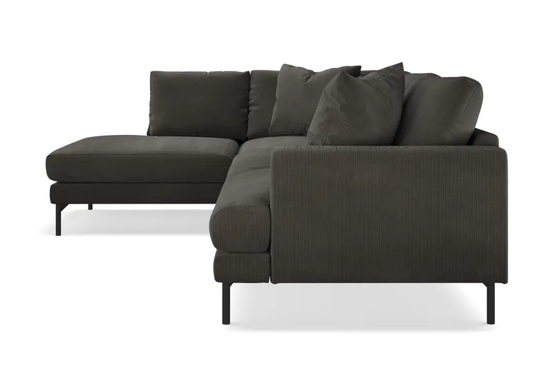 Menard 4-sits Vänstervänd L-formad Djup Schäslongsoffa i Manchester - Mörkgrå - Möbler - Soffa - Divansoffa & schäslongsoffa - 4 sits soffa med divan