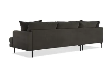 Menard 4-sits Vänstervänd L-formad Djup Schäslongsoffa i Manchester - Mörkgrå - Möbler - Soffa - Divansoffa & schäslongsoffa - 4 sits soffa med divan