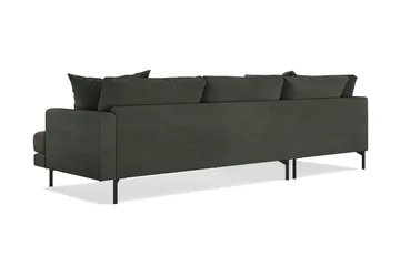 Menard 4-sits Vänstervänd L-formad Djup Schäslongsoffa i Manchester - Mörkgrön - Möbler - Soffa - Divansoffa & schäslongsoffa - 4 sits soffa med divan